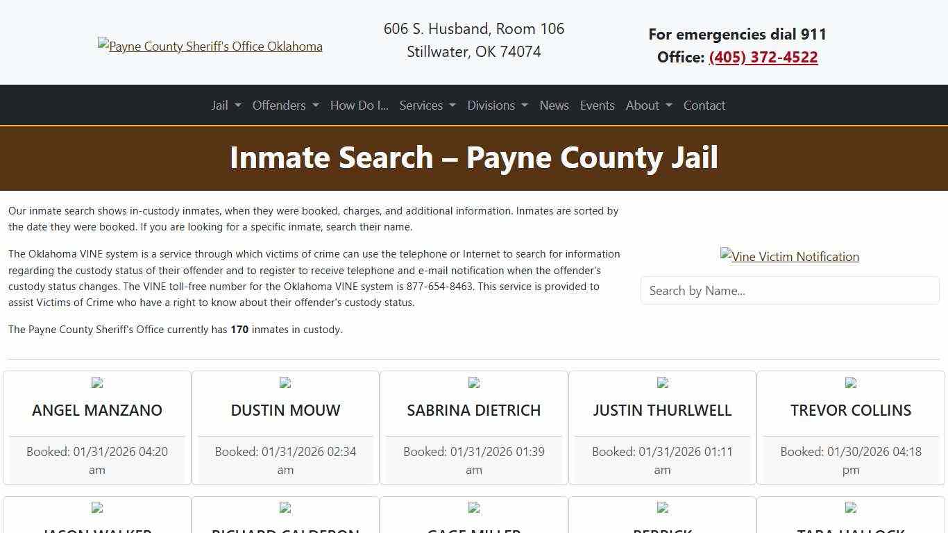 Inmate Search County Sheriff's Office